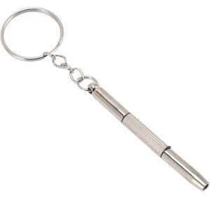 Mini Utility Tool Travel Size Double Ended Screwdriver Set Silver Keychain
